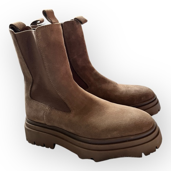 Zara Tan Suede Boots - Picture 2 of 3